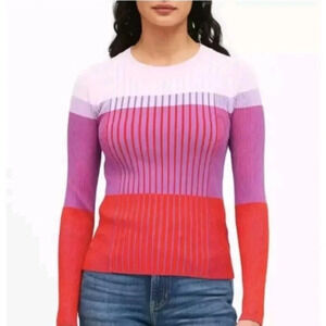 Banana Republic Color-Blocked Sweater Small Multicolor Crew Neck Long Sleeve